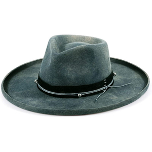 高品質批發 100% 羊毛氈中性軟呢帽男士巴拿馬帽羊毛 PU 帽簷軟呢帽
