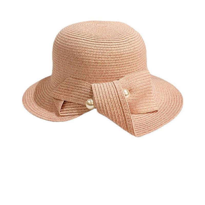 定制高品质时尚女士折叠桶天然稻草沙滩太阳帽
