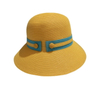 夏季定制草编遮阳帽渔夫帽女士时尚腰带扣带遮阳条纹草帽