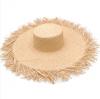 熱銷戶外旅行夏季度假遮陽帽圓形寬大簷女士可折疊沙灘拉菲草草帽