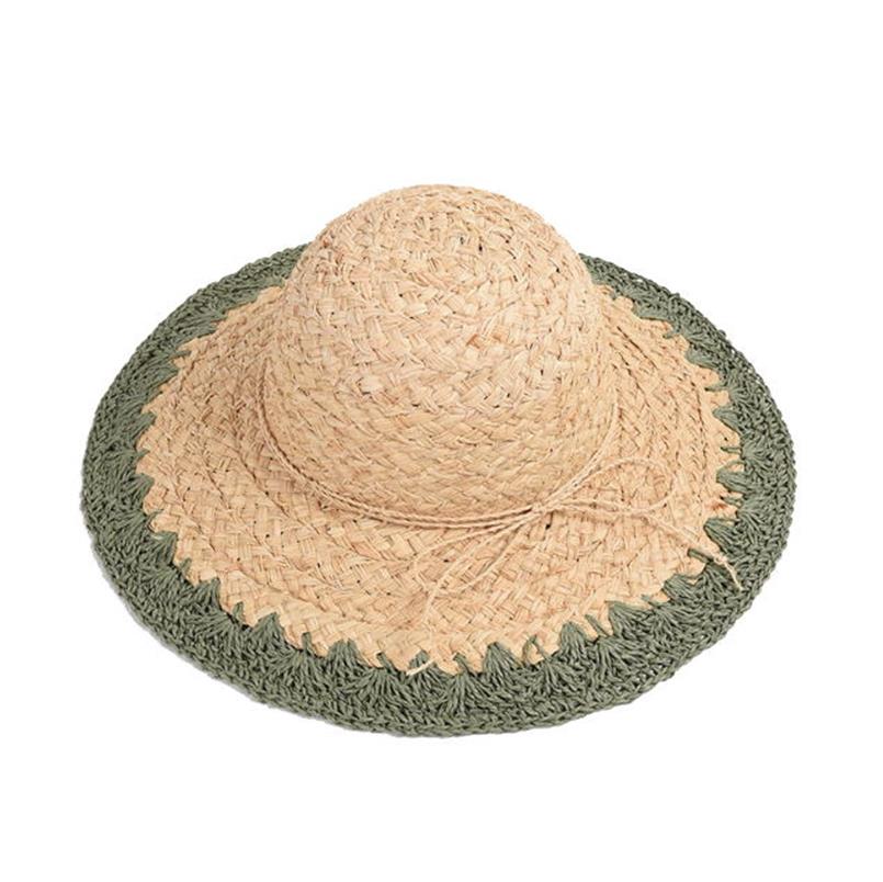 沙灘寬簷女士海邊度假夏季女士遮陽帽寬簷天然拉菲草訂制草帽
