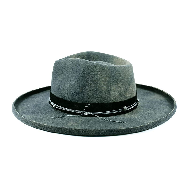 高品質批發 100% 羊毛氈中性軟呢帽男士巴拿馬帽羊毛 PU 帽簷軟呢帽