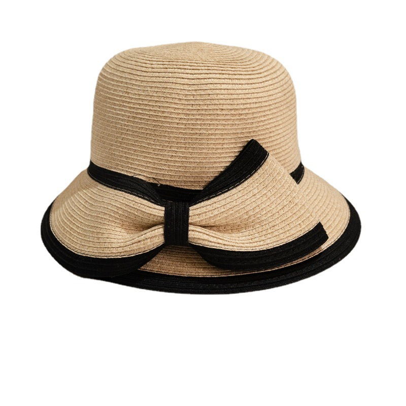 2022新款草編夏季度假沙灘帽英倫禮帽防曬帽女太陽帽