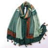 亞馬遜熱銷女士長棉頭巾圍巾高品質奢華圖案彩色印花粘膠棉圍巾頭巾