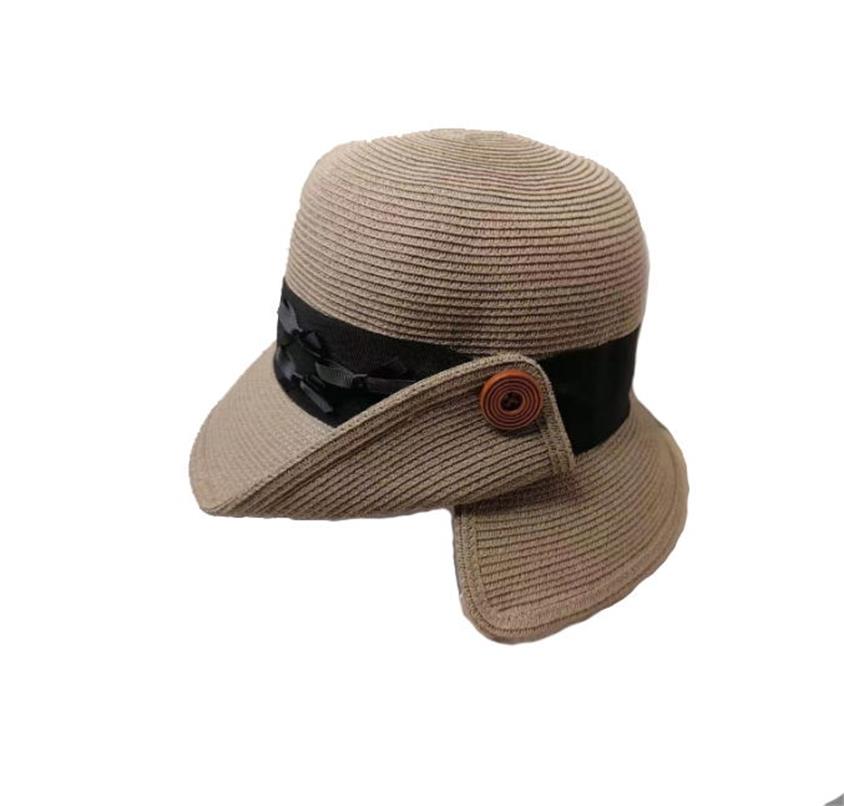 高品质定制设计防晒防晒遮阳草桶帽子夏季女装阔边帽